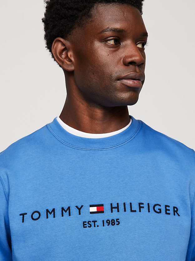 Logo Graphic Crew Neck Sweatshirt | Blue | Tommy Hilfiger