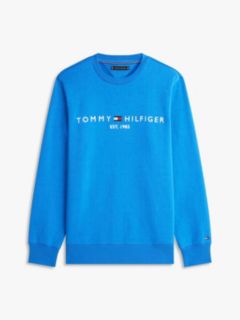 Logo Embroidery Fleece Sweatshirt — Blue 5
