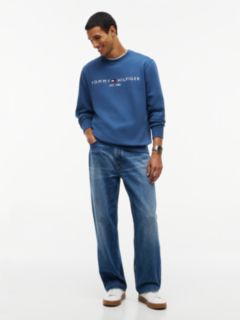 Logo Embroidery Fleece Sweatshirt — Blue 2