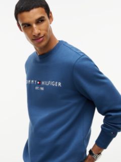 Logo Embroidery Fleece Sweatshirt — Blue 3