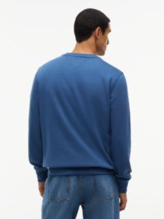 Logo Embroidery Fleece Sweatshirt — Blue 4