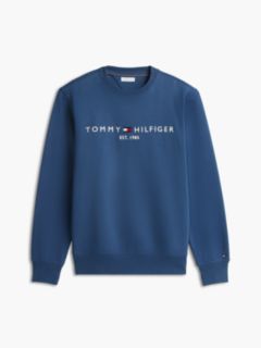 Logo Embroidery Fleece Sweatshirt — Blue 5
