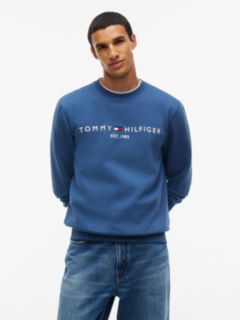 Logo Embroidery Fleece Sweatshirt — Blue 1
