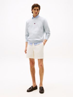 felpa con logo ricamato blu da uomini tommy hilfiger