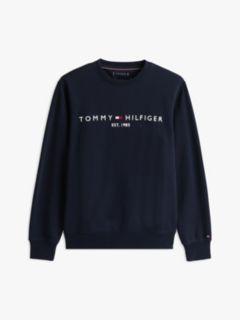 Logo Embroidery Fleece Sweatshirt — Blue 5