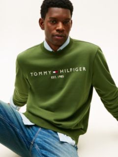 Logo Embroidery Fleece Sweatshirt — Green 2
