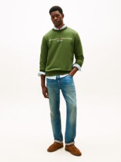 Logo Embroidery Fleece Sweatshirt — Green 3