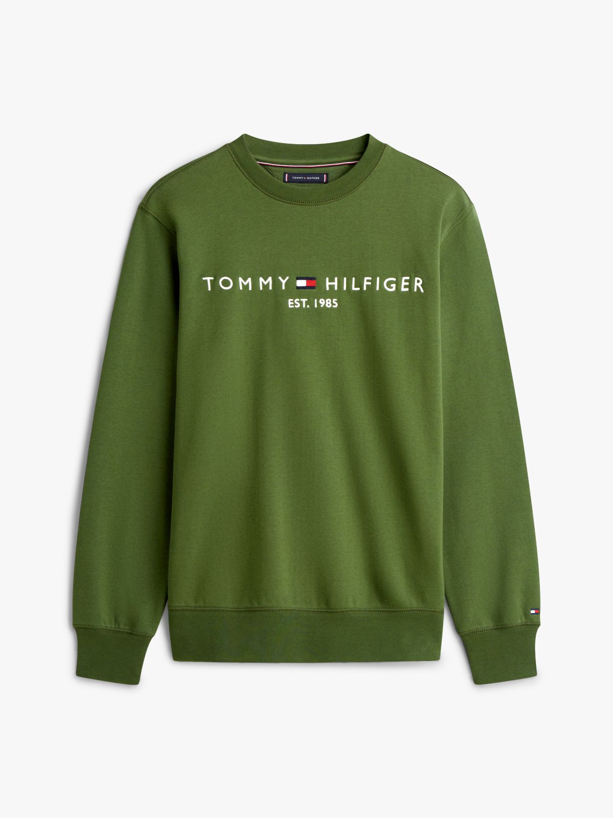 Logo Embroidery Fleece Sweatshirt — Green