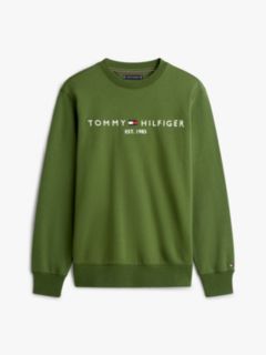Logo Embroidery Fleece Sweatshirt — Green 5
