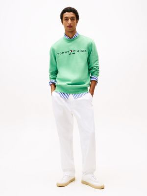 green logo crew neck sweatshirt for men tommy hilfiger