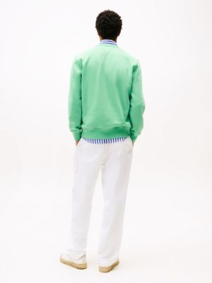 green logo embroidery v-neck jumper for men tommy hilfiger