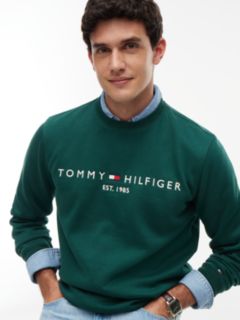 Logo Embroidery Fleece Sweatshirt — Green 3