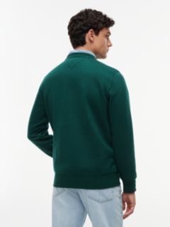 Logo Embroidery Fleece Sweatshirt — Green 5