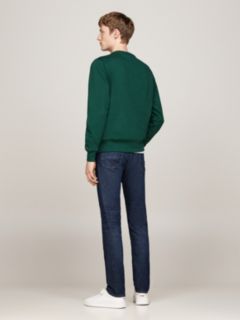Logo Embroidery Fleece Sweatshirt — Green 6