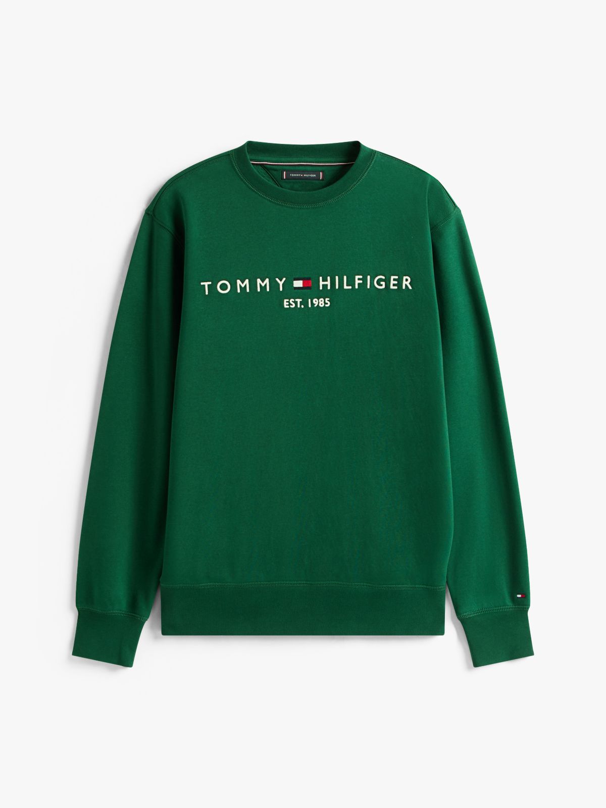 Logo Embroidery Fleece Sweatshirt — Green