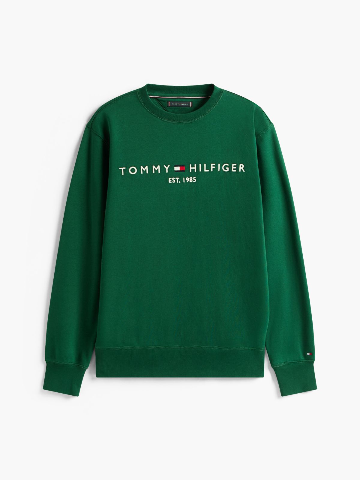 Logo Embroidery Fleece Sweatshirt — Green