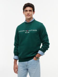Logo Embroidery Fleece Sweatshirt — Green 1