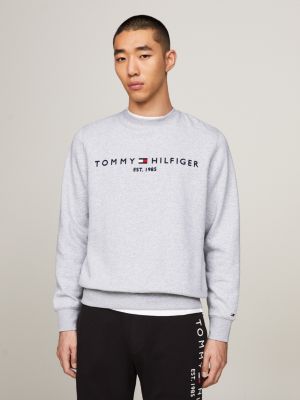 New Grey Zip-Thru Flag Tommy York Sweatshirt | Hilfiger Plus |