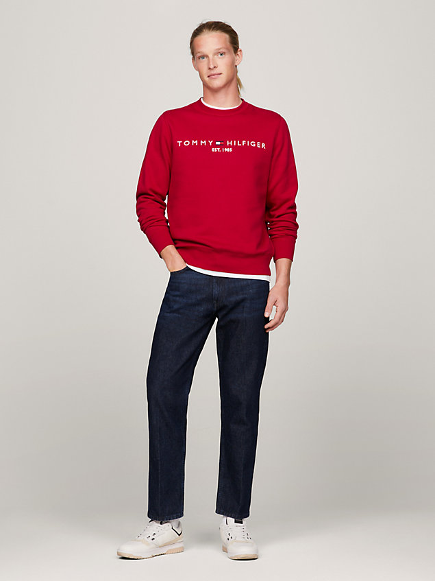 red logo regular fit sweatshirt for men tommy hilfiger