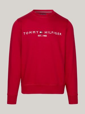 Logo Graphic Crew Neck Sweatshirt, Red