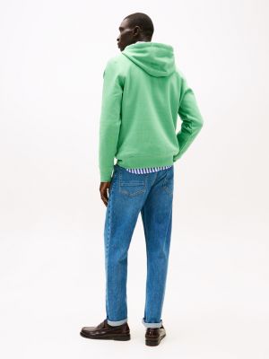 green logo embroidery drawstring hoody for men tommy hilfiger