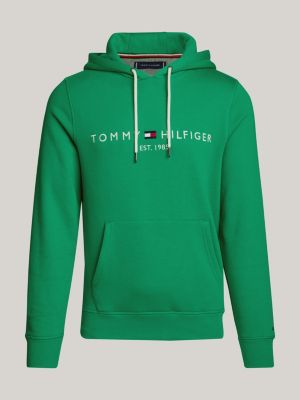 Drawstring Logo Embroidery Hoody | Green | Tommy Hilfiger