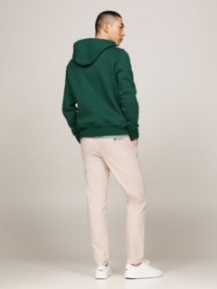 Logo Embroidery Fleece Drawstring Hoody — Green 6