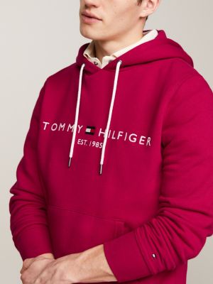 TOMMY HILFIGER Sudadera con capucha para hombre con logotipo de Tommy  bordado de forro polar icónico colección 2024