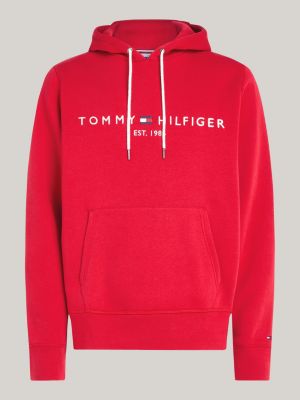 Drawstring logo hoodie tommy hilfiger hotsell