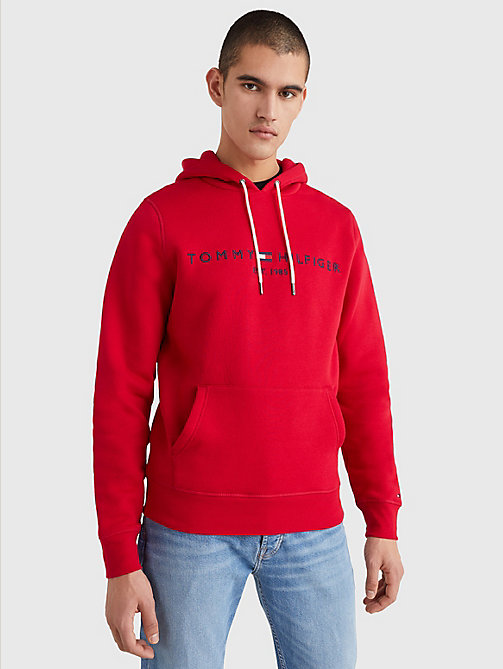 red logo hoody for men tommy hilfiger