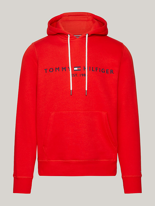 red logo regular fit hoody for men tommy hilfiger