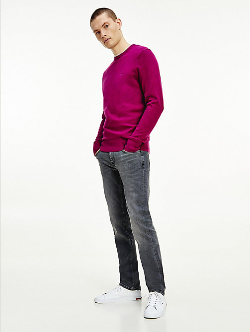 pink pima cotton cashmere jumper for men tommy hilfiger