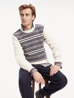 tommy hilfiger white jumper mens