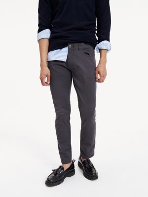 Denton Straight Fit Organic Cotton Trousers Grey Tommy Hilfiger