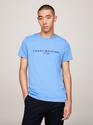 Slim Fit Logo | Blau mit Hilfiger | T-Shirt Tommy