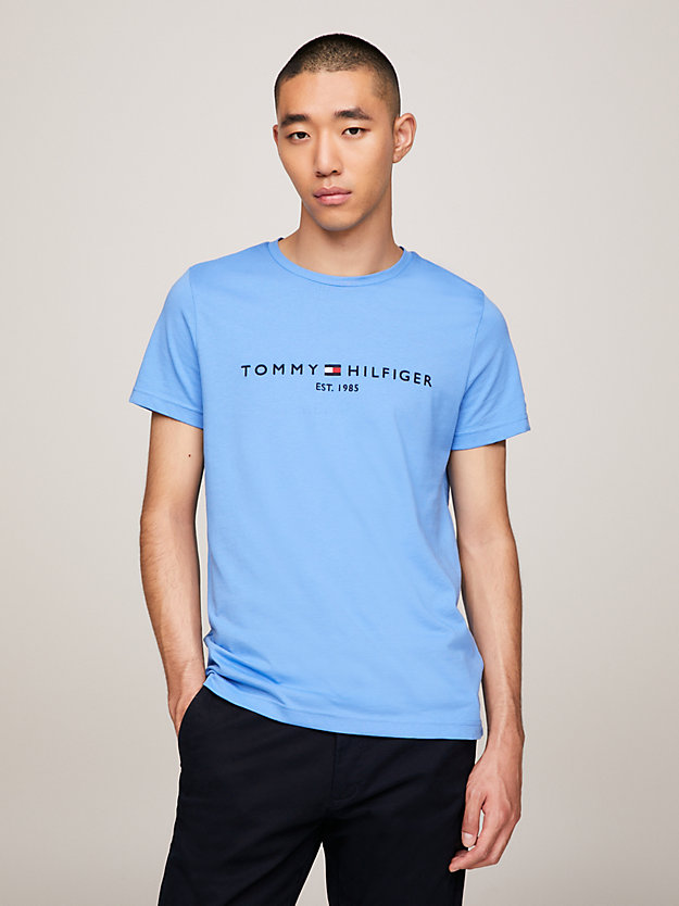 Slim Fit T-Shirt mit Logo | Blau | Tommy Hilfiger