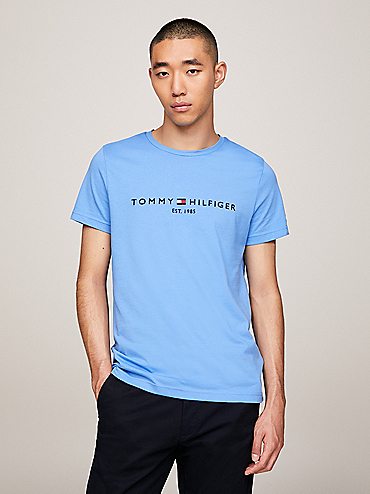 Varsity Arched Logo Slim Fit T-Shirt, Blue