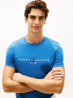 Logo Embroidery Slim Jersey T-Shirt — Blue 2