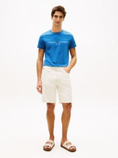Logo Embroidery Slim Jersey T-Shirt — Blue 3