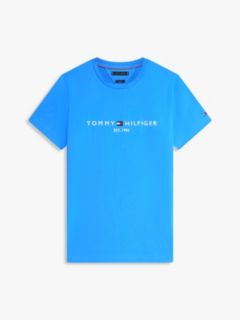 Logo Embroidery Slim Jersey T-Shirt — Blue 5