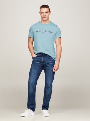 Logo Embroidery Slim Fit T-Shirt | Blue | Tommy Hilfiger