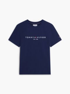 Logo Embroidery Slim Jersey T-Shirt — Blue 5
