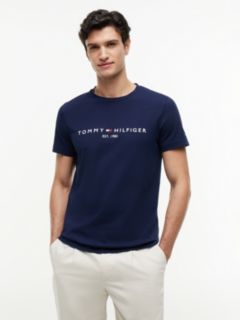 Logo Embroidery Slim Jersey T-Shirt — Blue 1
