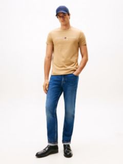 Logo Embroidery Slim Jersey T-Shirt — Beige 3