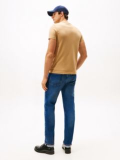 Logo Embroidery Slim Jersey T-Shirt — Beige 4