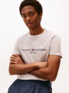 Logo Embroidery Slim Jersey T-Shirt — Grey 2