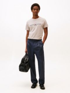 Logo Embroidery Slim Jersey T-Shirt — Grey 3