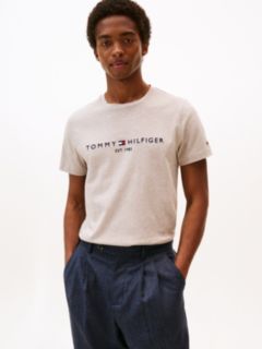 Logo Embroidery Slim Jersey T-Shirt — Grey 1