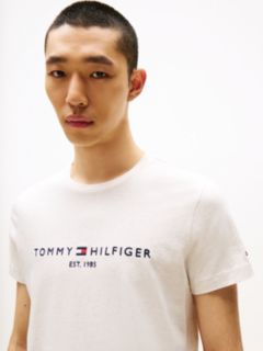 Logo Embroidery Slim Jersey T-Shirt — Beige 2