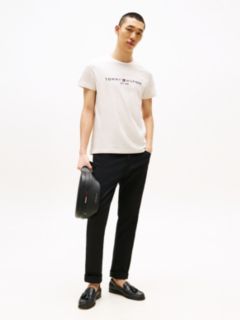 Logo Embroidery Slim Jersey T-Shirt — Beige 3